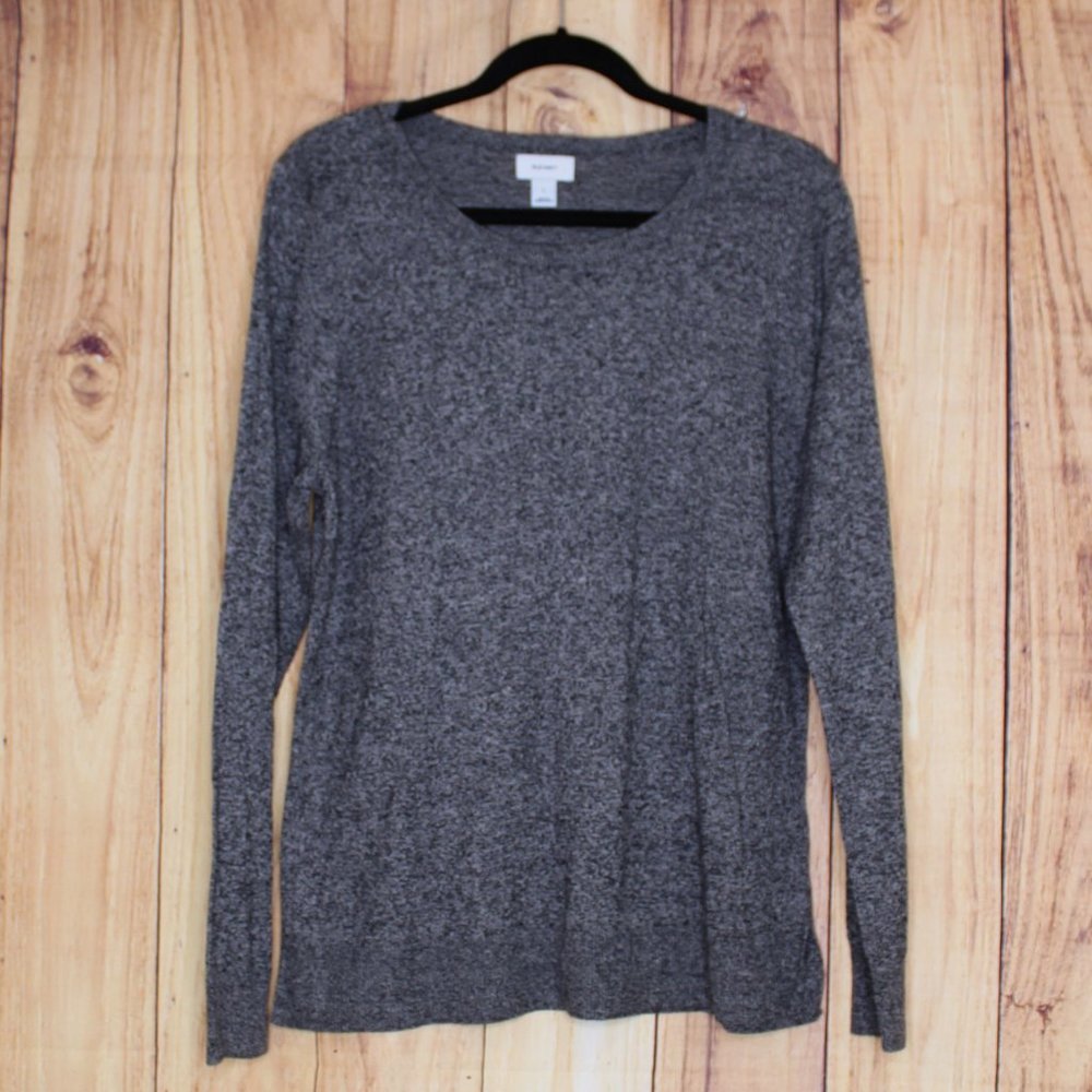NWT Old Navy Grey Black Long Sleeve Knit Sweater Pull over Women's Shirt